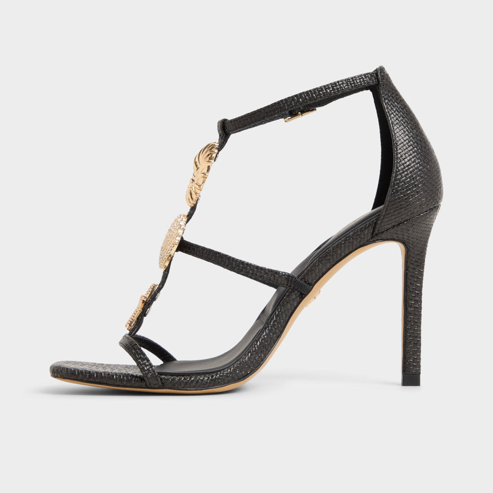 Summerdate Black Women's Strappy sandals - Strappy heeled sandal