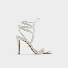 Phaedra in White - Strappy stiletto sandal, Stiletto heel