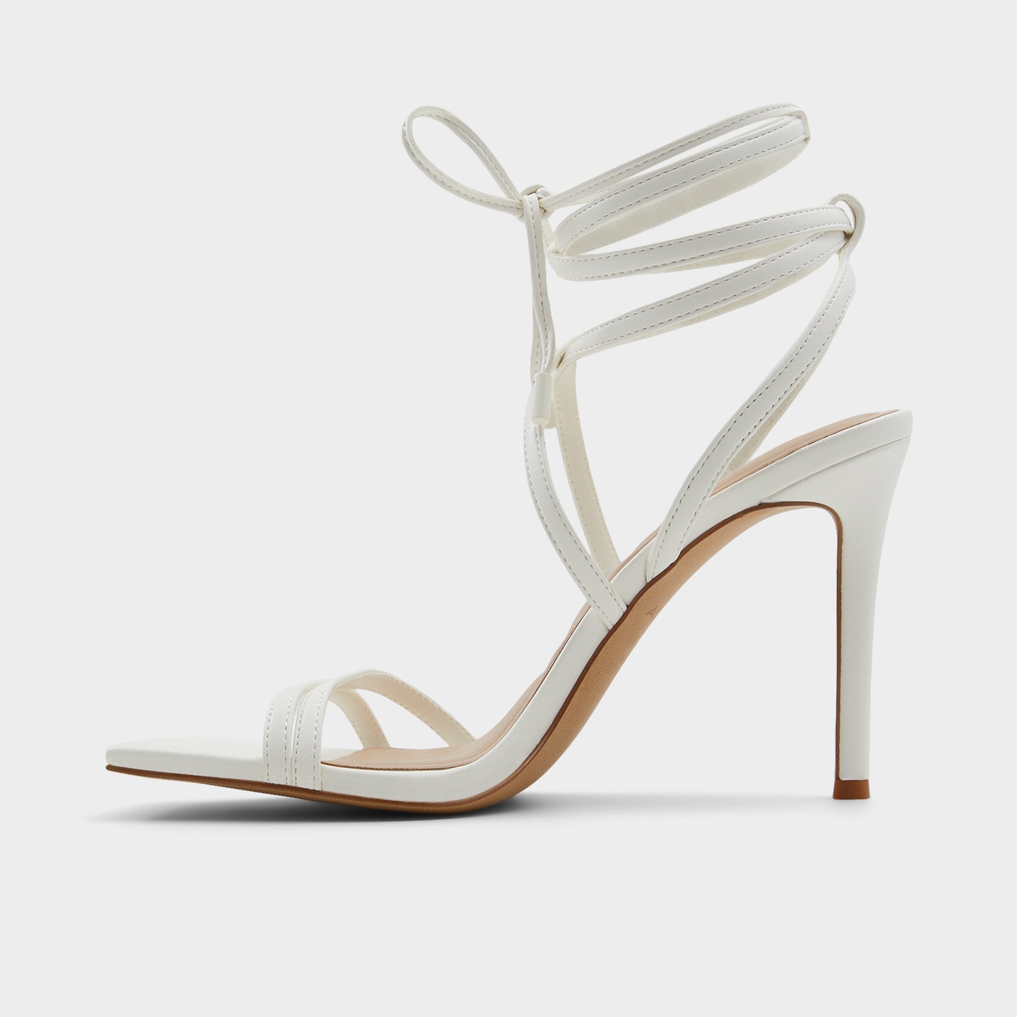 Phaedra in White - Strappy stiletto sandal, Stiletto heel