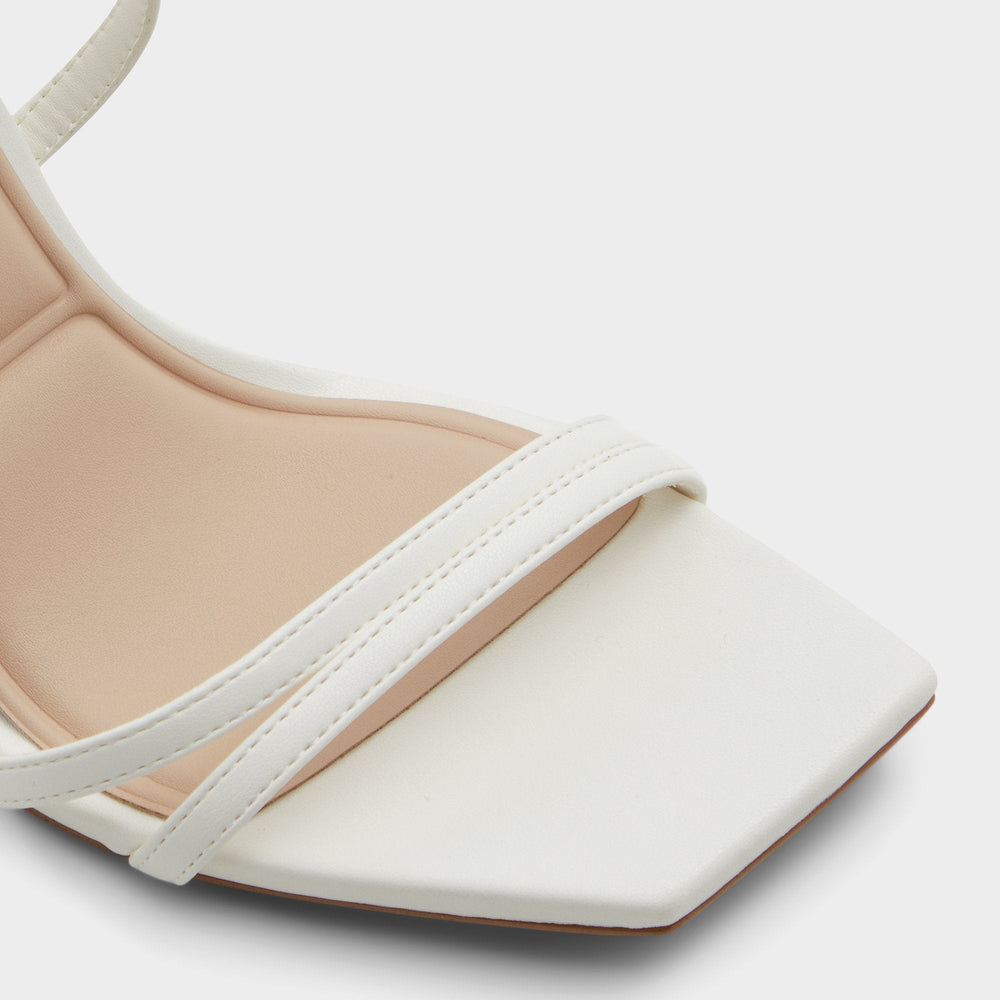 Phaedra in White - Strappy stiletto sandal, Stiletto heel