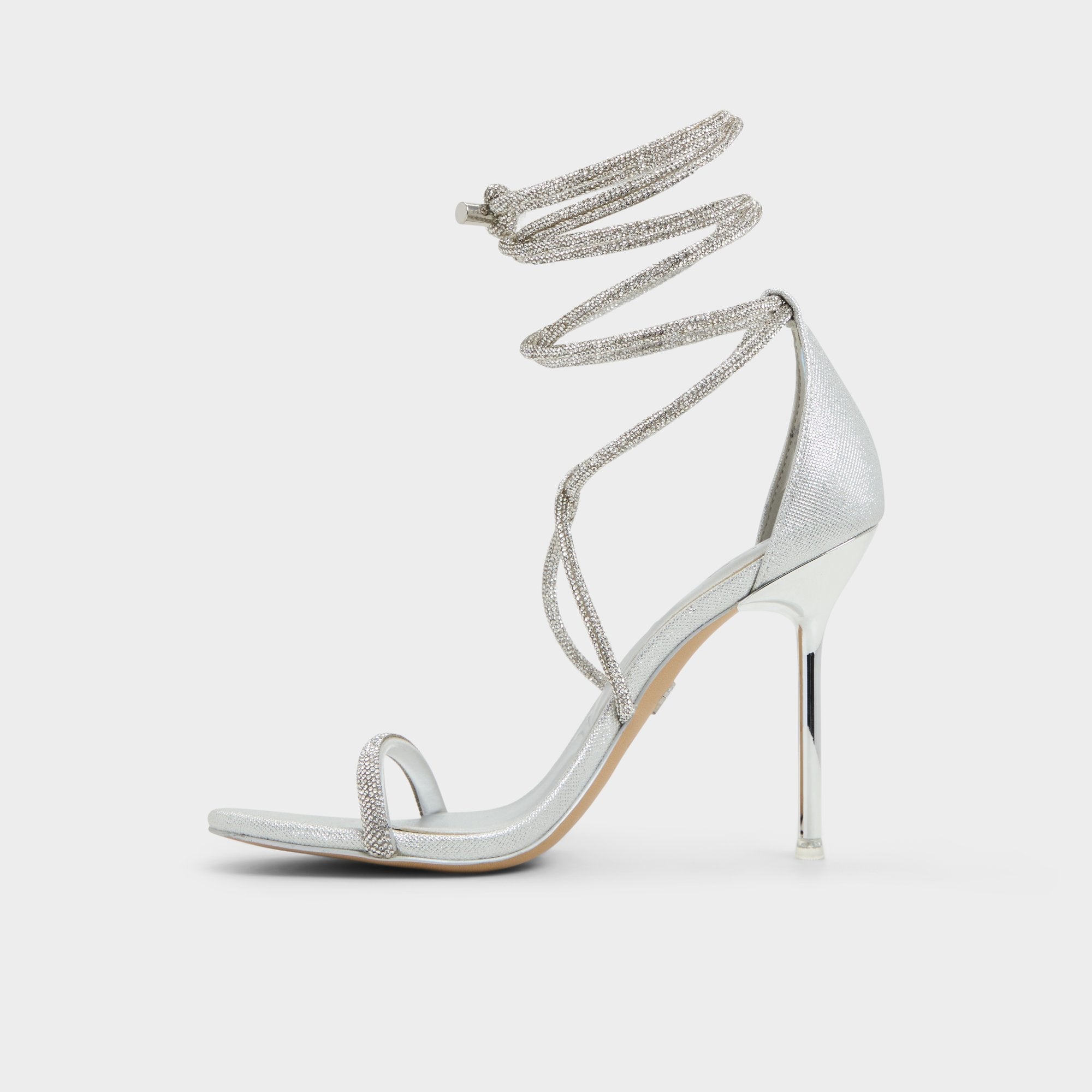 Caladonia Silver Women's Iridescent metallics - Strappy heeled sandal, Stiletto heel
