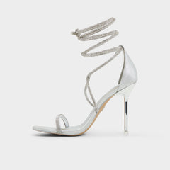 Caladonia Silver Women's Iridescent metallics - Strappy heeled sandal, Stiletto heel