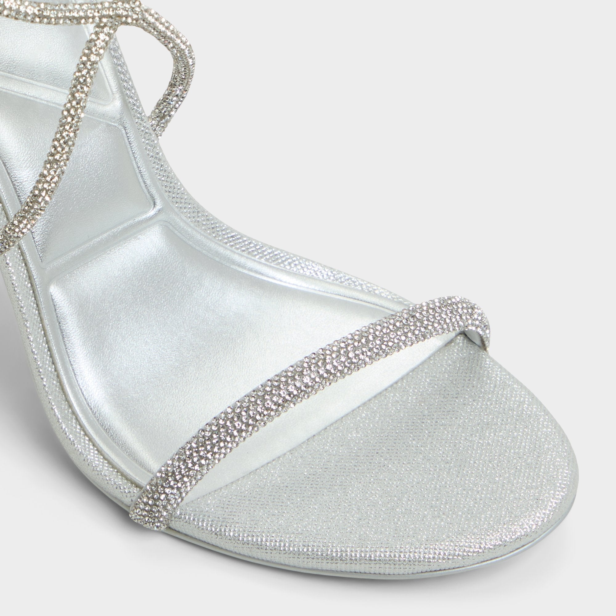 Caladonia Silver Women's Iridescent metallics - Strappy heeled sandal, Stiletto heel