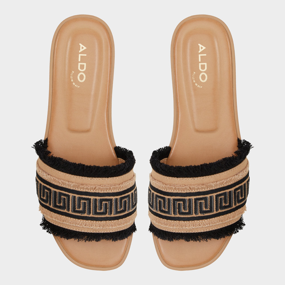 Nalani Open Black Women's Flats - Slide sandal