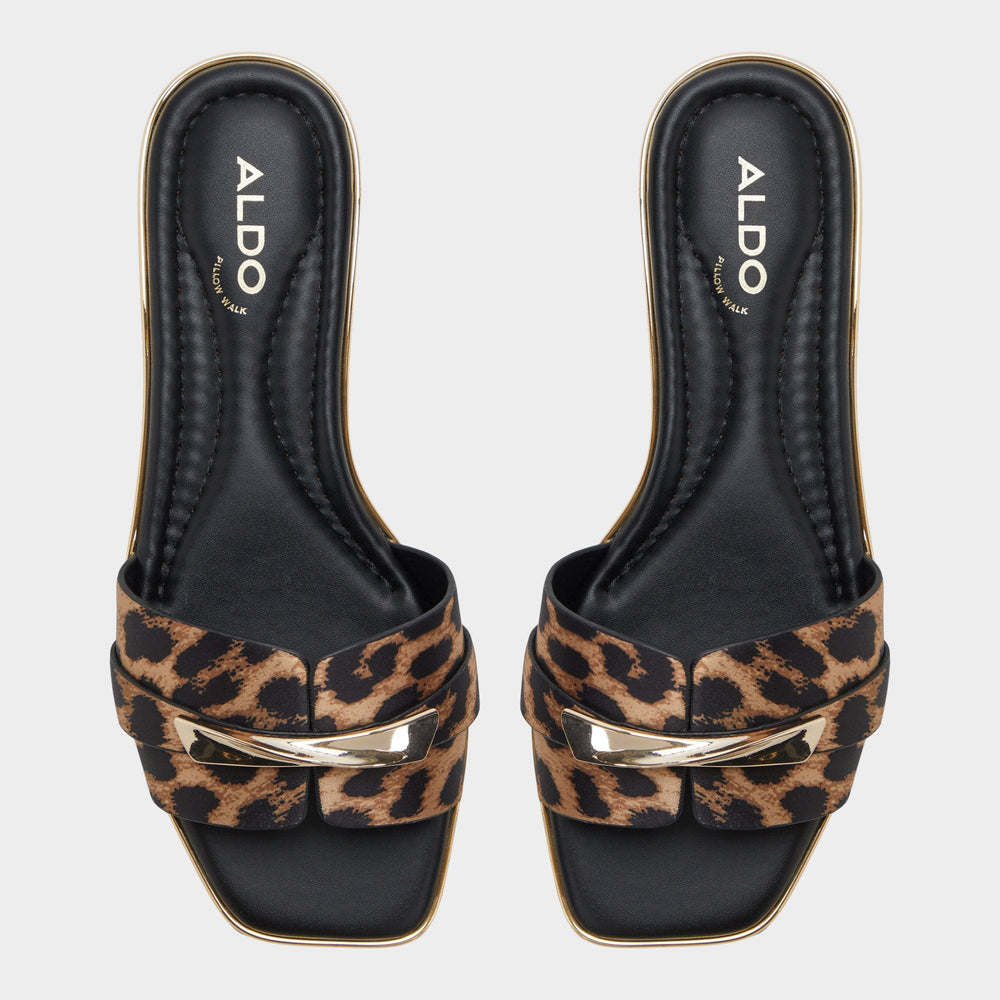 Darlina Brown Multi Women's Flats - Slide sandal
