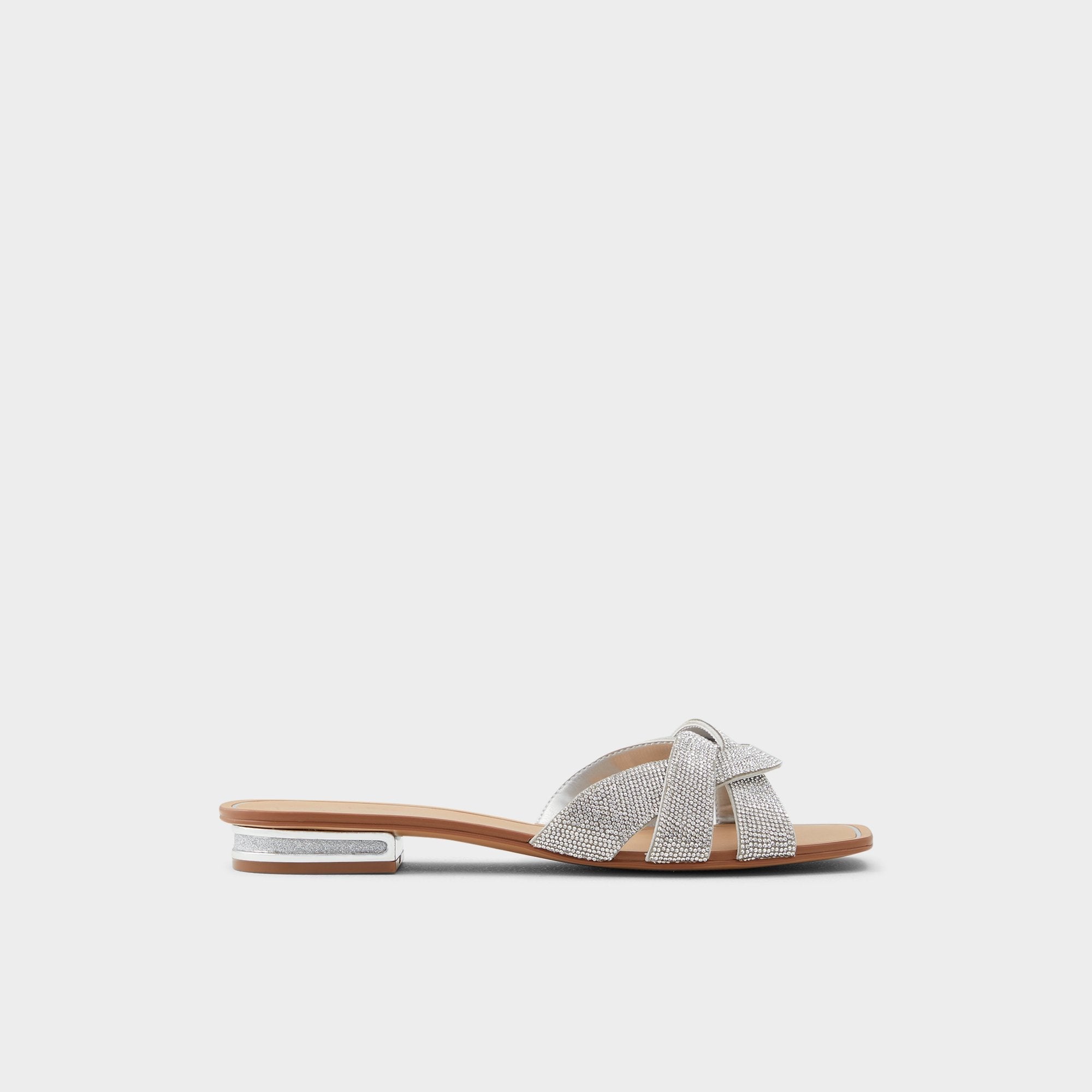 Coredith Silver Women's Flats - Slide sandal
