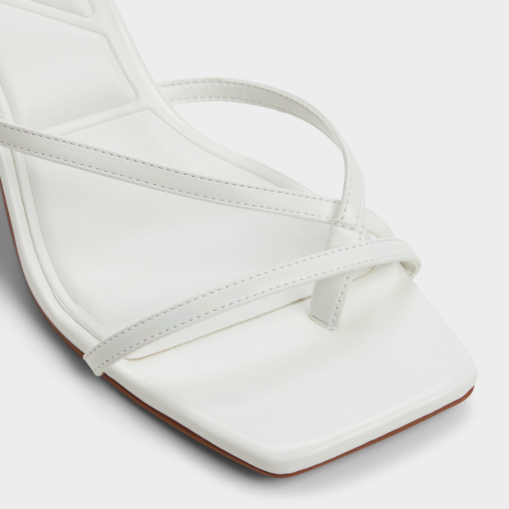 Calypsa White Women's Heeled mules - Strappy heeled sandal, Block heel