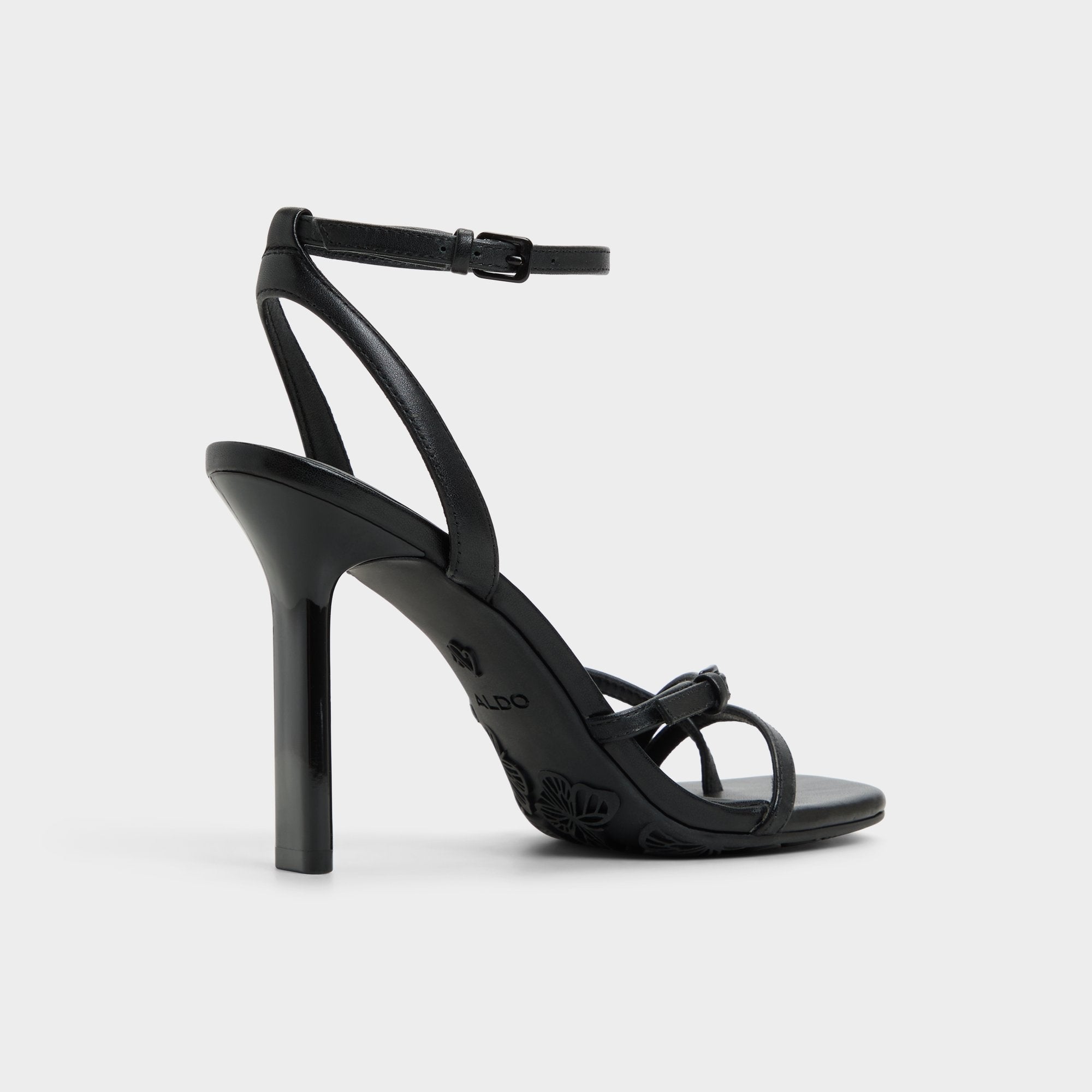 Conney Black Women's Heeled sandals - Strappy heeled sandal, Stiletto heel