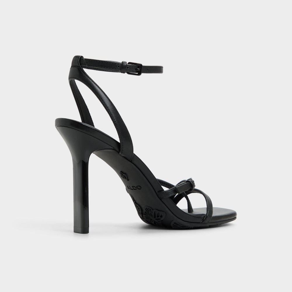 Conney Black Women's Heeled sandals - Strappy heeled sandal, Stiletto heel