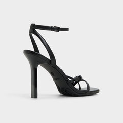 Conney Black Women's Heeled sandals - Strappy heeled sandal, Stiletto heel