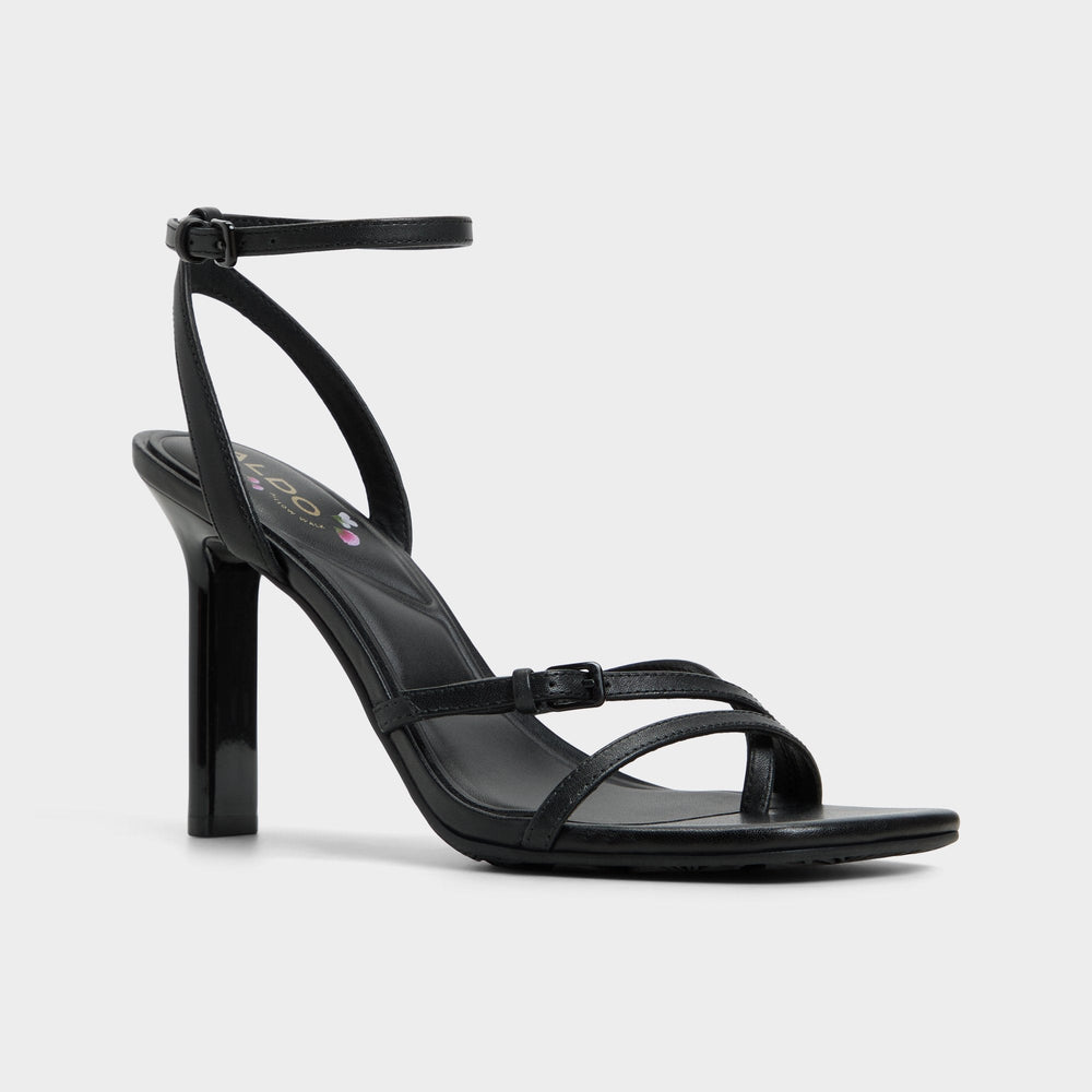 Conney Black Women's Heeled sandals - Strappy heeled sandal, Stiletto heel