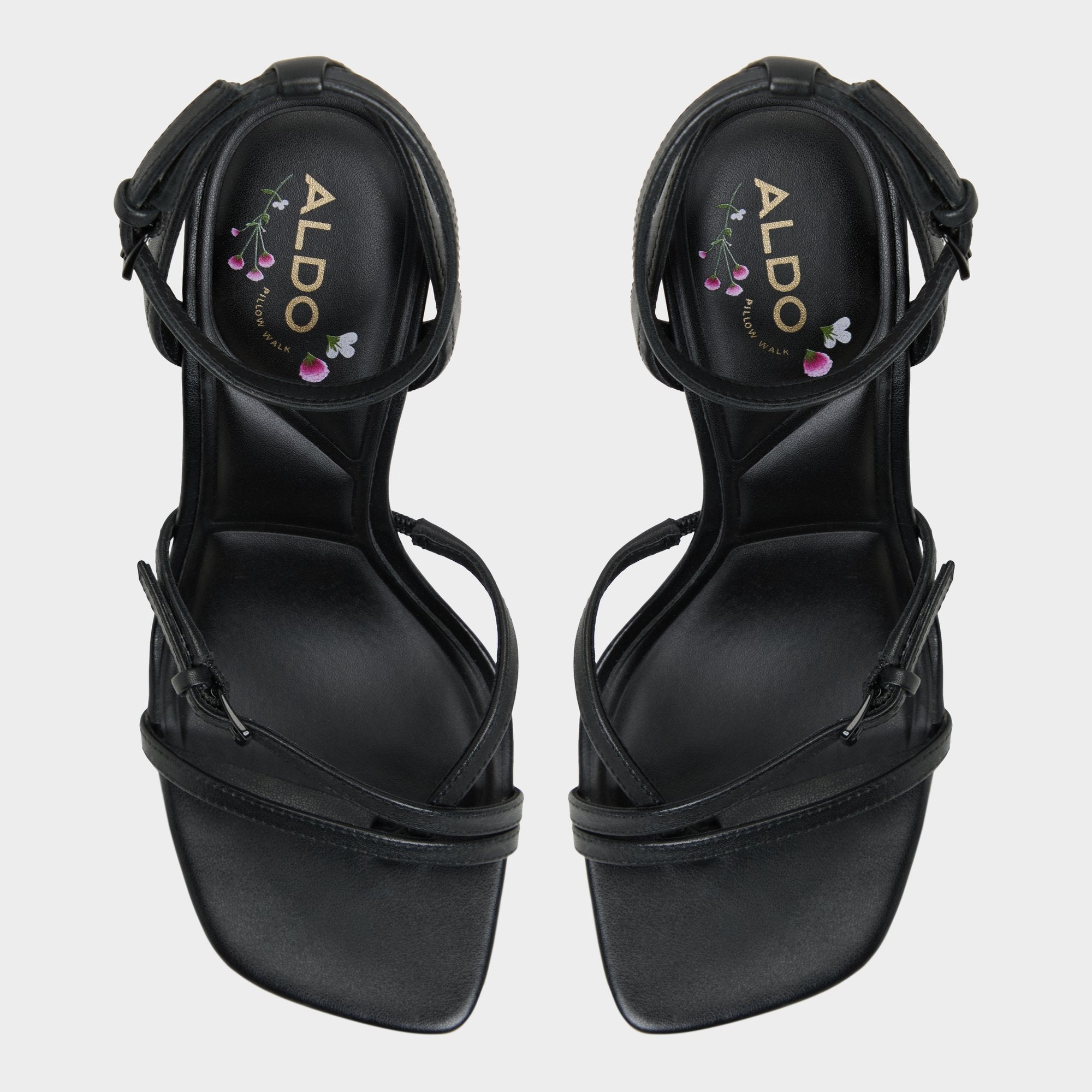 Conney Black Women's Heeled sandals - Strappy heeled sandal, Stiletto heel