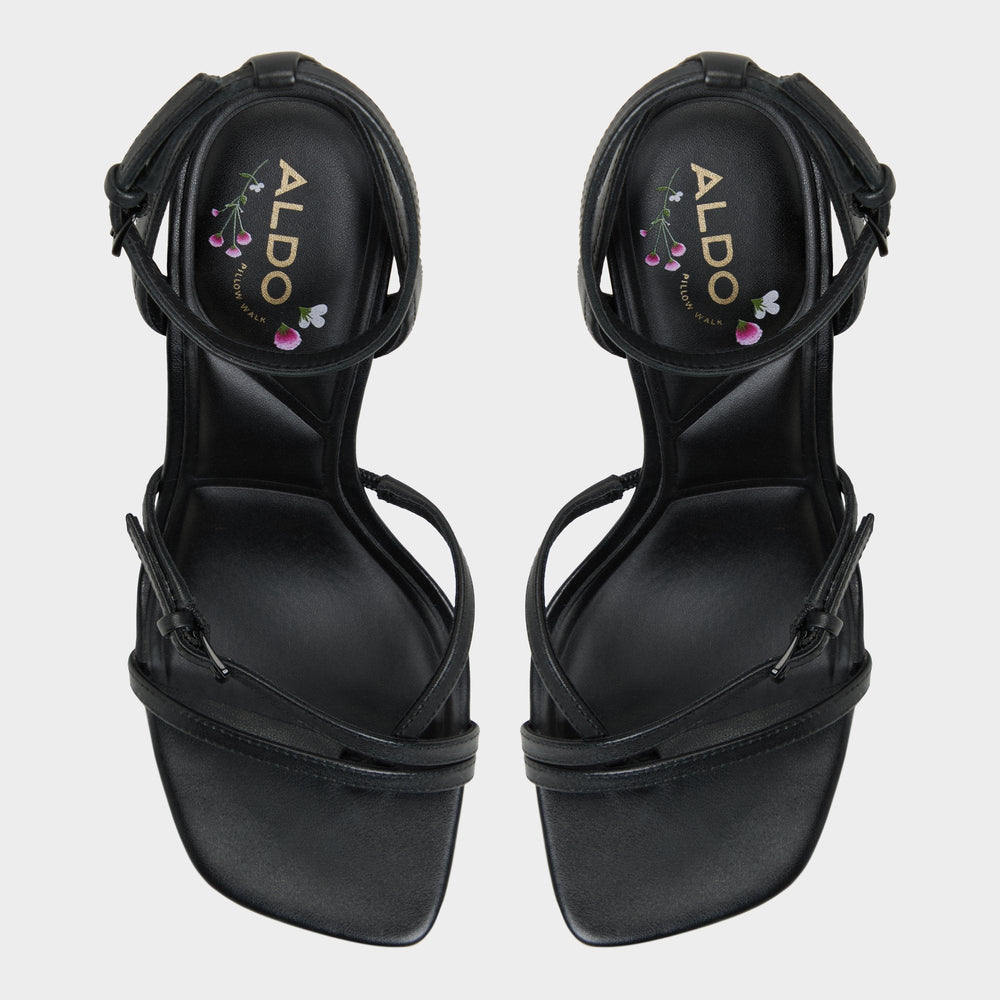 Conney Black Women's Heeled sandals - Strappy heeled sandal, Stiletto heel