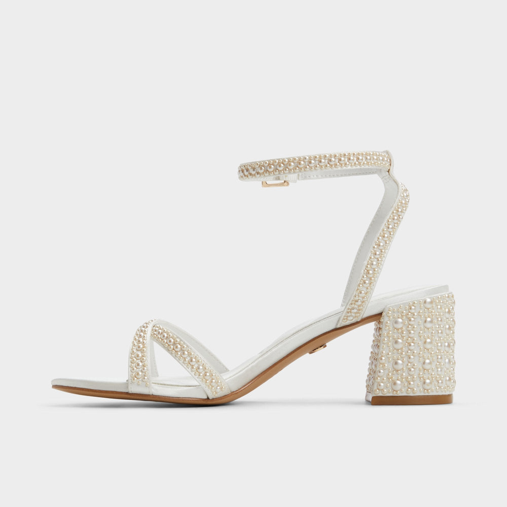 Bouclettie Other White Women's Block heels - Strappy heeled sandal, Block heel