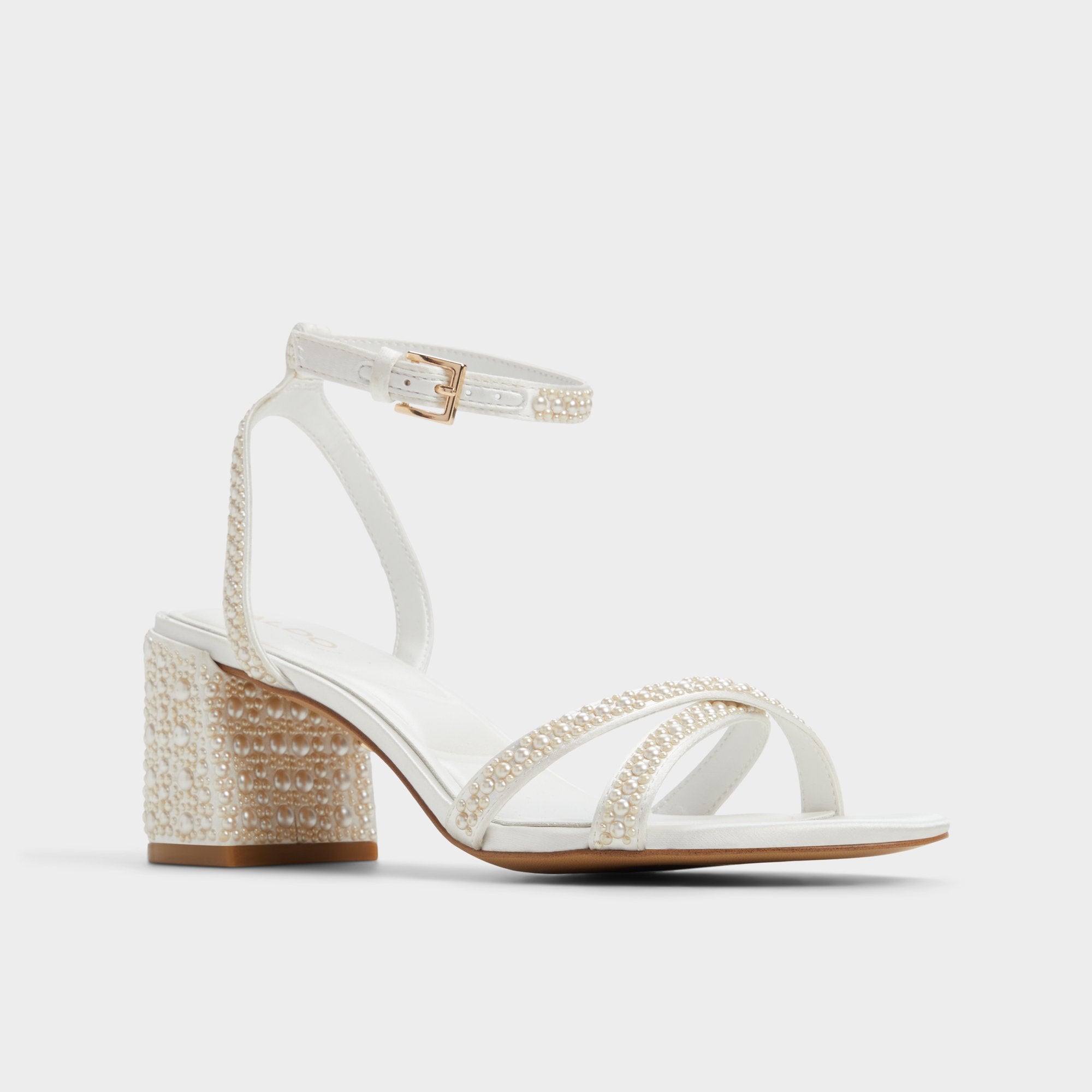 Bouclettie Other White Women's Block heels - Strappy heeled sandal, Block heel