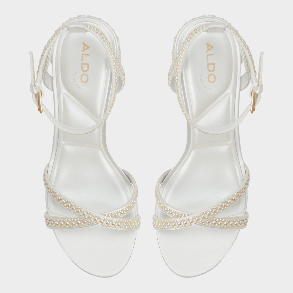 Bouclettie Other White Women's Block heels - Strappy heeled sandal, Block heel