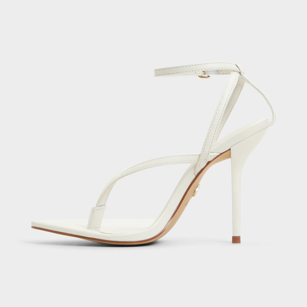 Abyfindley White/Bone Women's Strappy sandals - Heeled flip flop