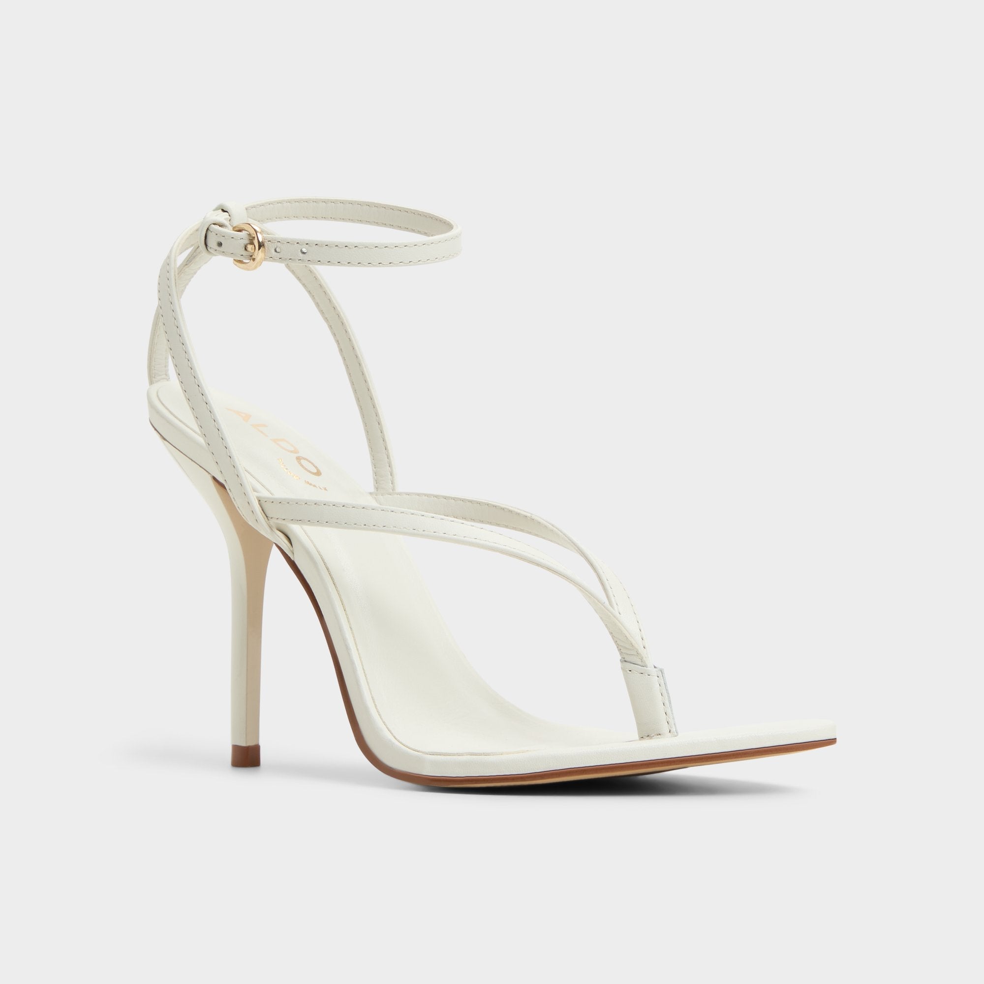 Abyfindley White/Bone Women's Strappy sandals - Heeled flip flop