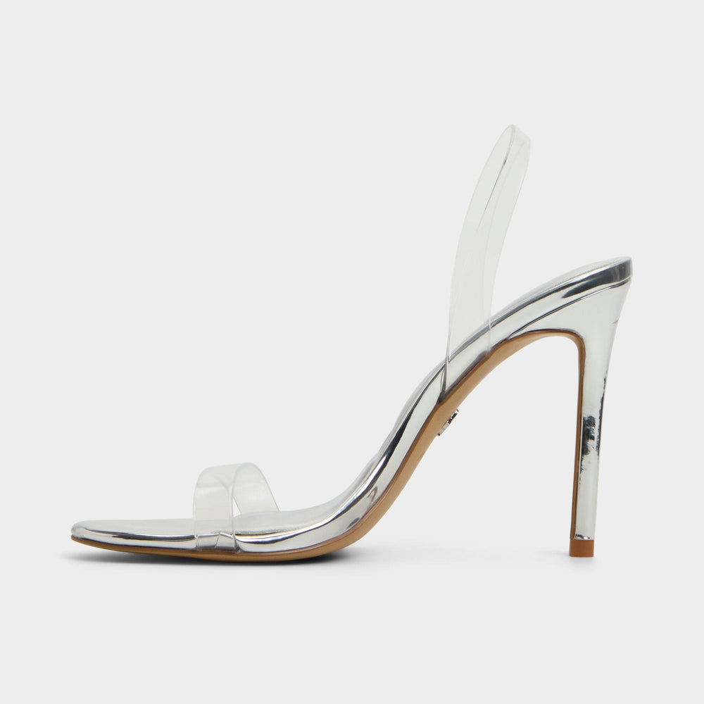 Quinilynn Silver Women's Iridescent metallics - Strappy heeled sandal, Stiletto heel