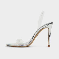 Quinilynn Silver Women's Iridescent metallics - Strappy heeled sandal, Stiletto heel
