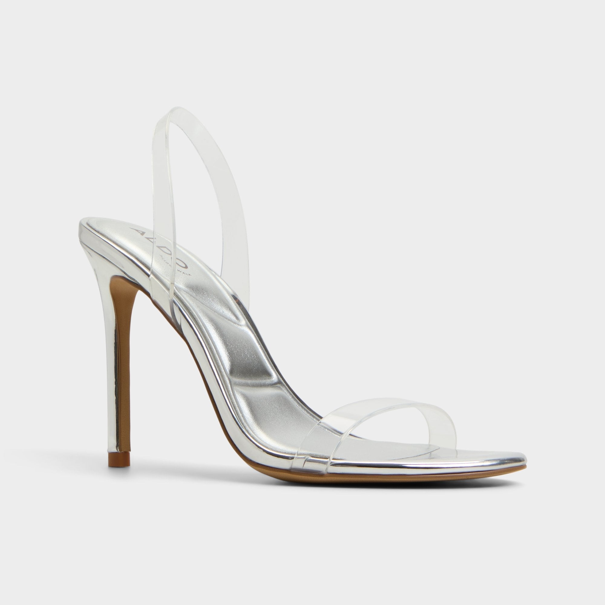 Quinilynn Silver Women's Iridescent metallics - Strappy heeled sandal, Stiletto heel