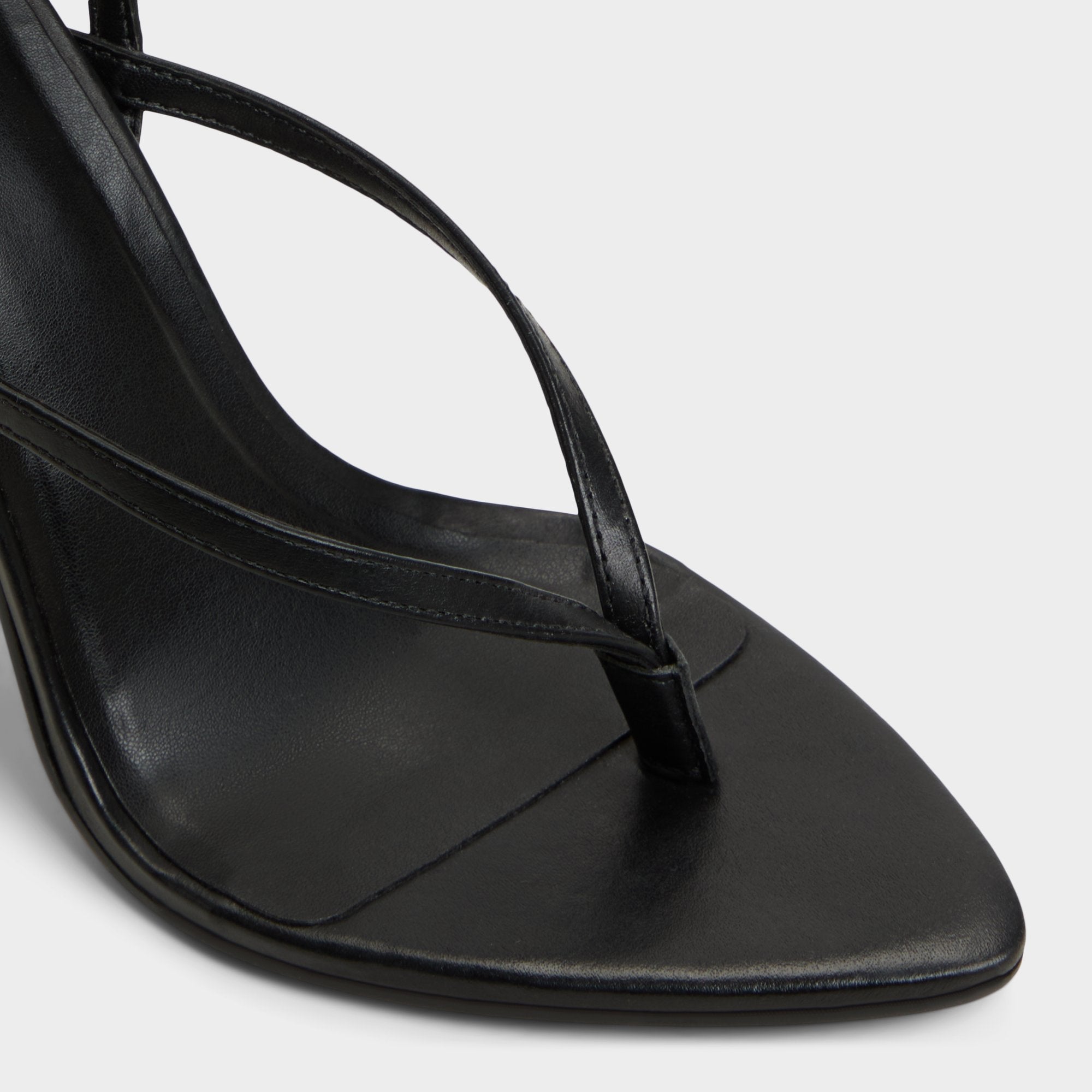 Abyfindley Black Women's Strappy sandals - Heeled flip flop, Stiletto heel