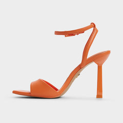 Illustrious Medium Orange Women's Strappy Heels - Strappy heeled sandal, Stiletto heel