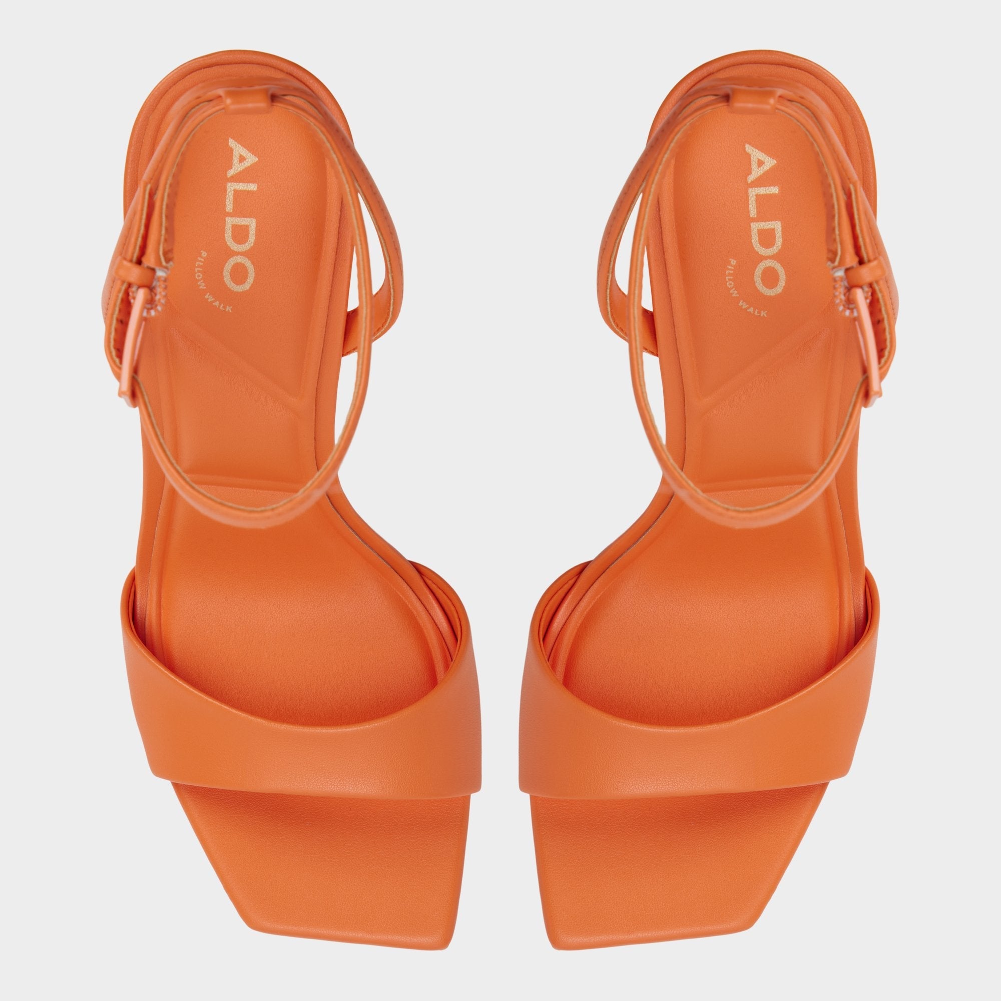 Illustrious Medium Orange Women's Strappy Heels - Strappy heeled sandal, Stiletto heel