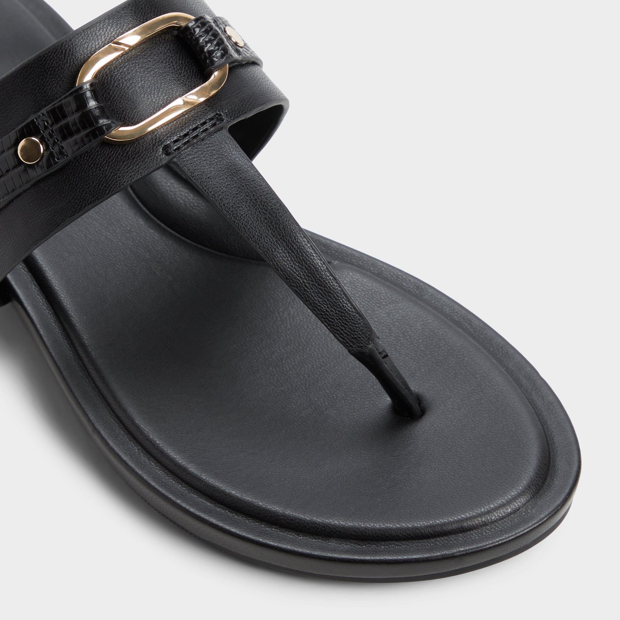 Taylen Black Women's Footbed sandals - T-strap sandal