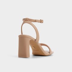 Aurorai Bone Women's Strappy sandals - Strappy heeled sandal, Block heel
