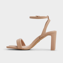 Aurorai Bone Women's Strappy sandals - Strappy heeled sandal, Block heel