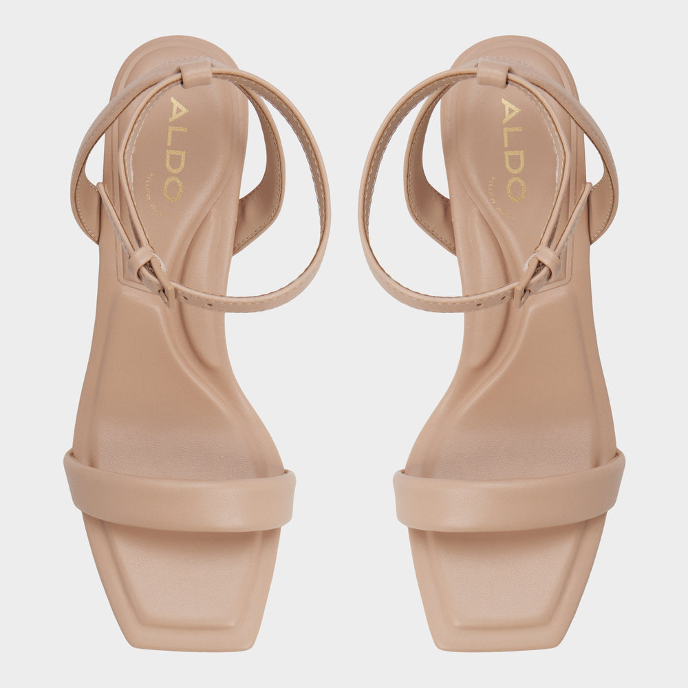 Aurorai Bone Women's Strappy sandals - Strappy heeled sandal, Block heel