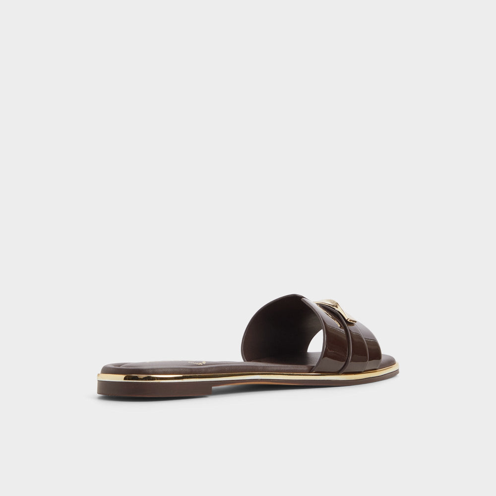 Darlina Medium Brown Women's Flats - Slide sandal