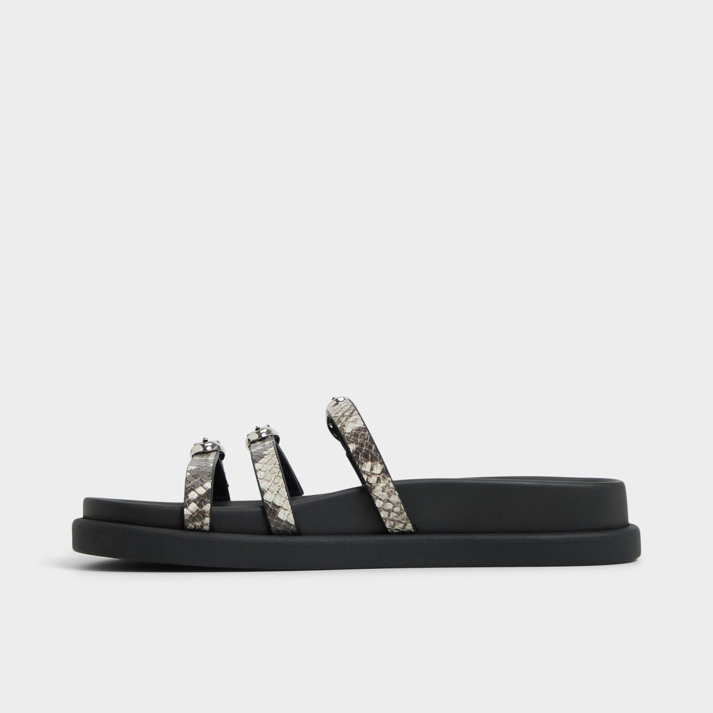 Zephyra White/Black Women's Footbed sandals - Footbed sandal