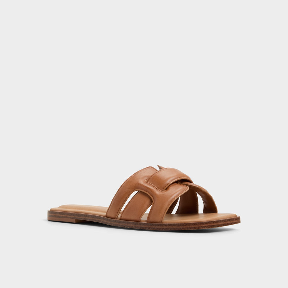 Eleny Medium Brown Women's Flats - Slide sandal