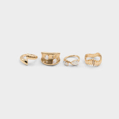 Alexxe in Gold Clear Multi - Ring