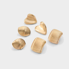 Buttons in Gold - Button earrings