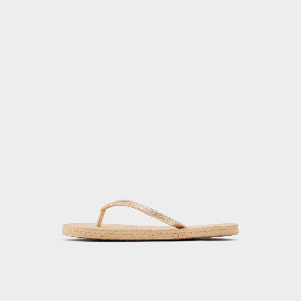 Aloomba Gold Women's Flats - Flip flop