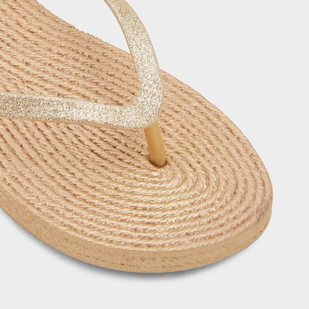 Aloomba Gold Women's Flats - Flip flop