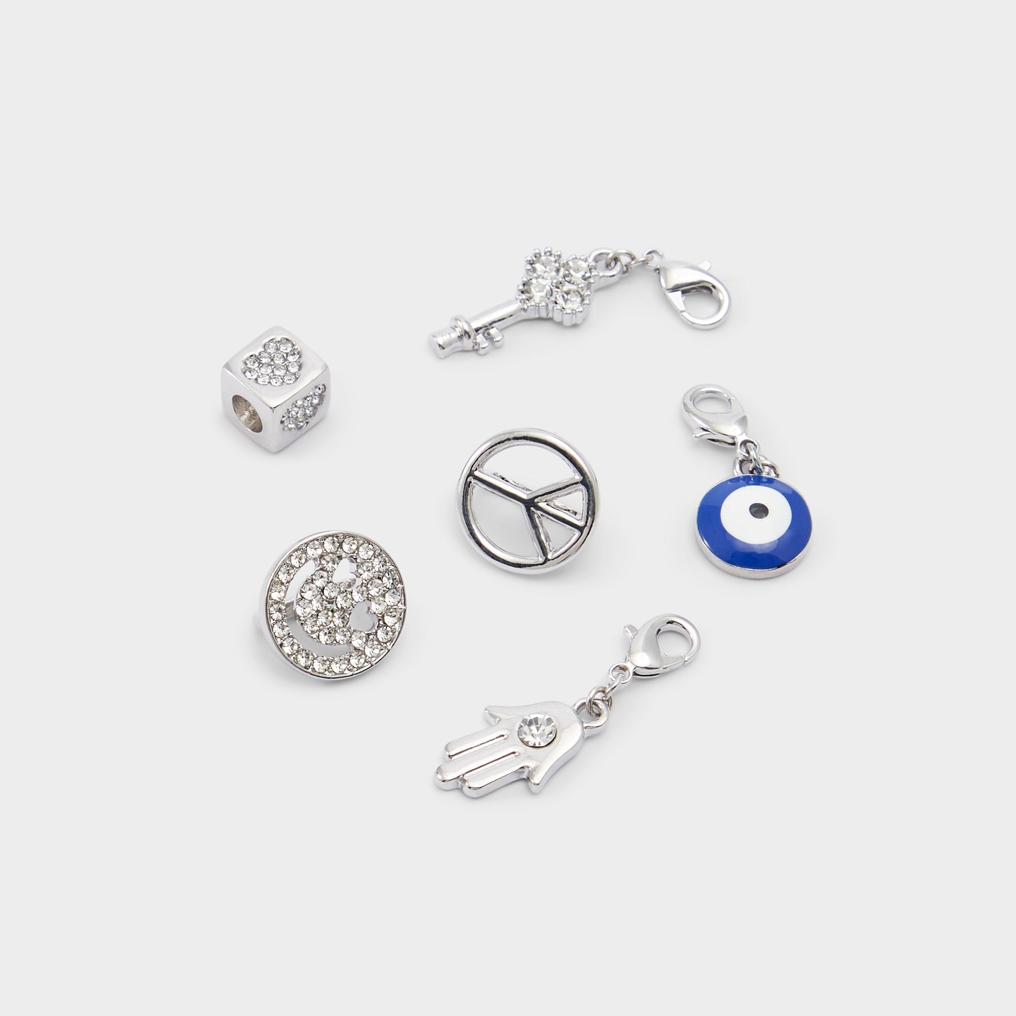 Lacecharms Silver/Clear Multi Women's Shoe Charms & Laces - Shoe charms