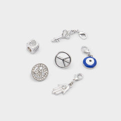 Lacecharms Silver/Clear Multi Women's Shoe Charms & Laces - Shoe charms