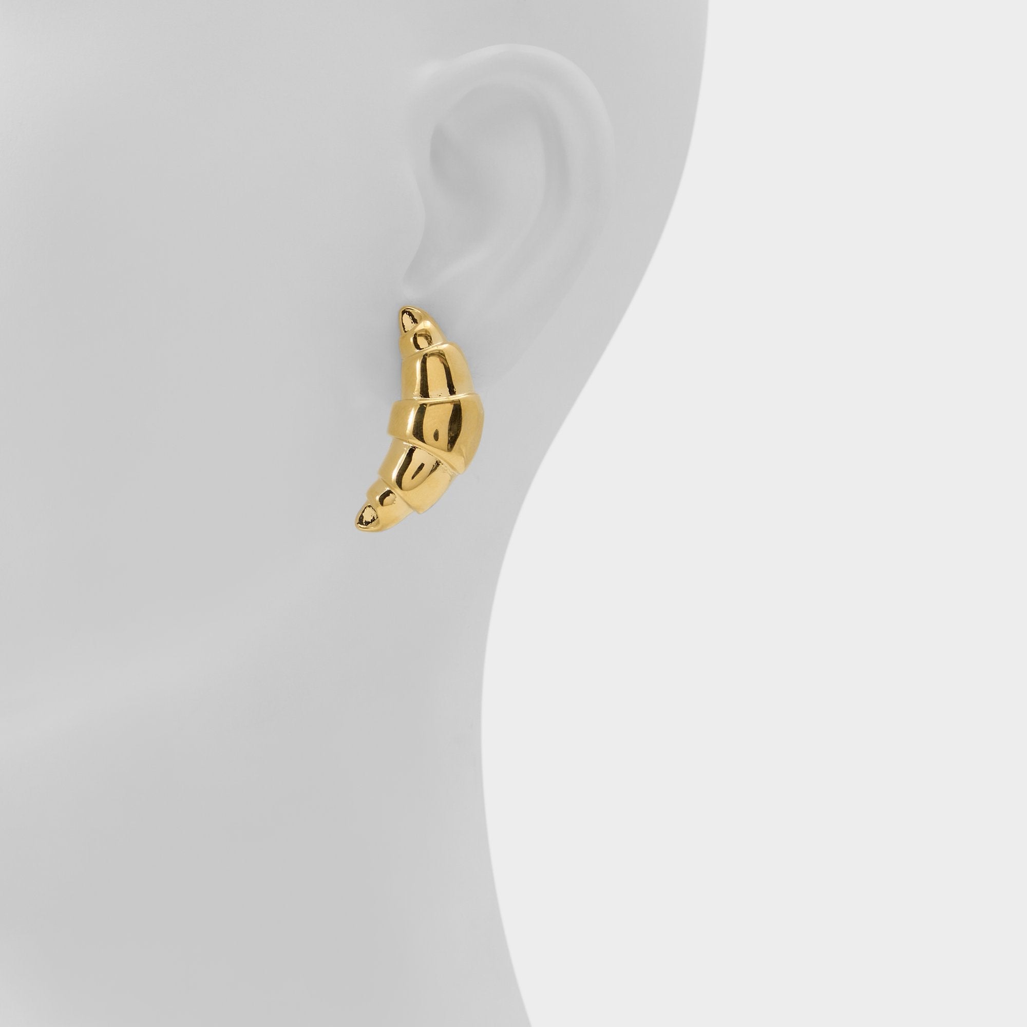 Croissants Gold Women's Stainless Steel - Button earrings