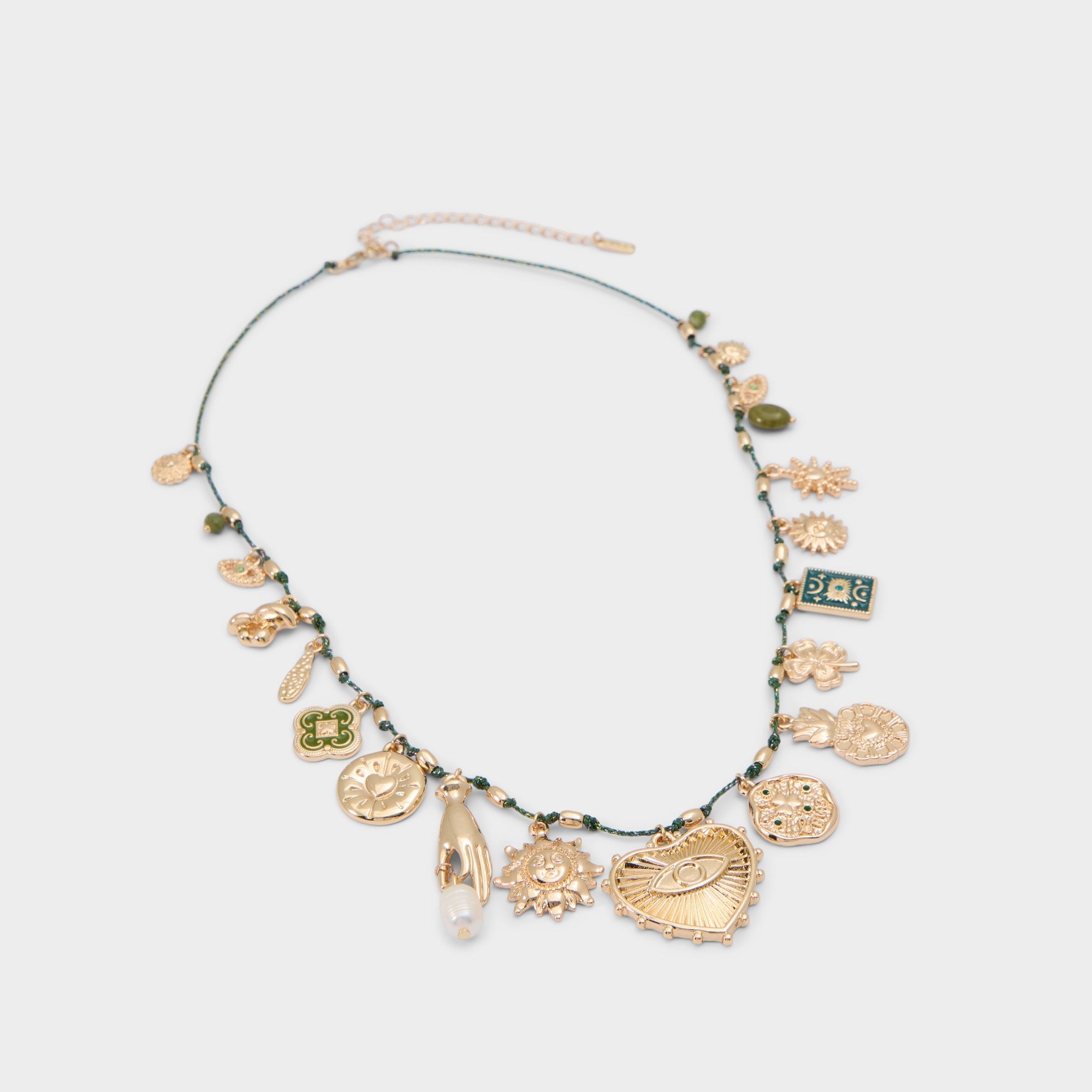 Bohemian in Dark Green - Charm necklace