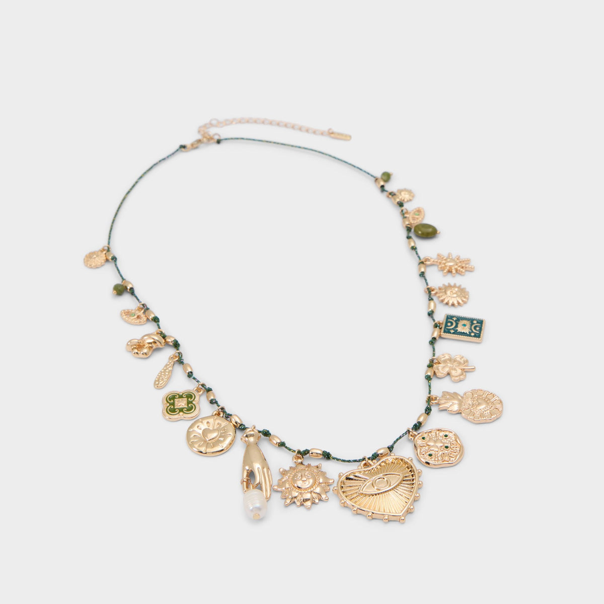 Bohemian in Dark Green - Charm necklace