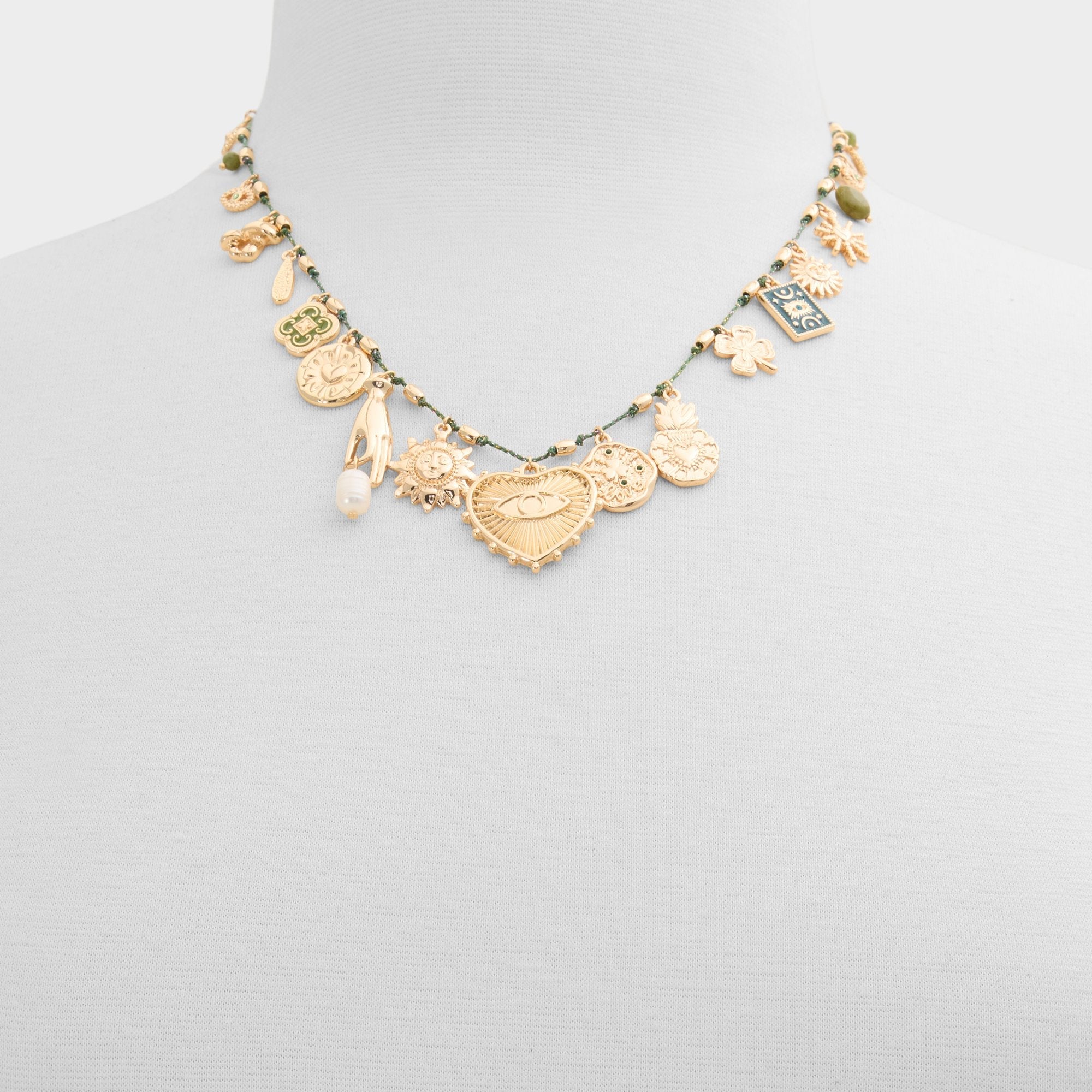 Bohemian in Dark Green - Charm necklace