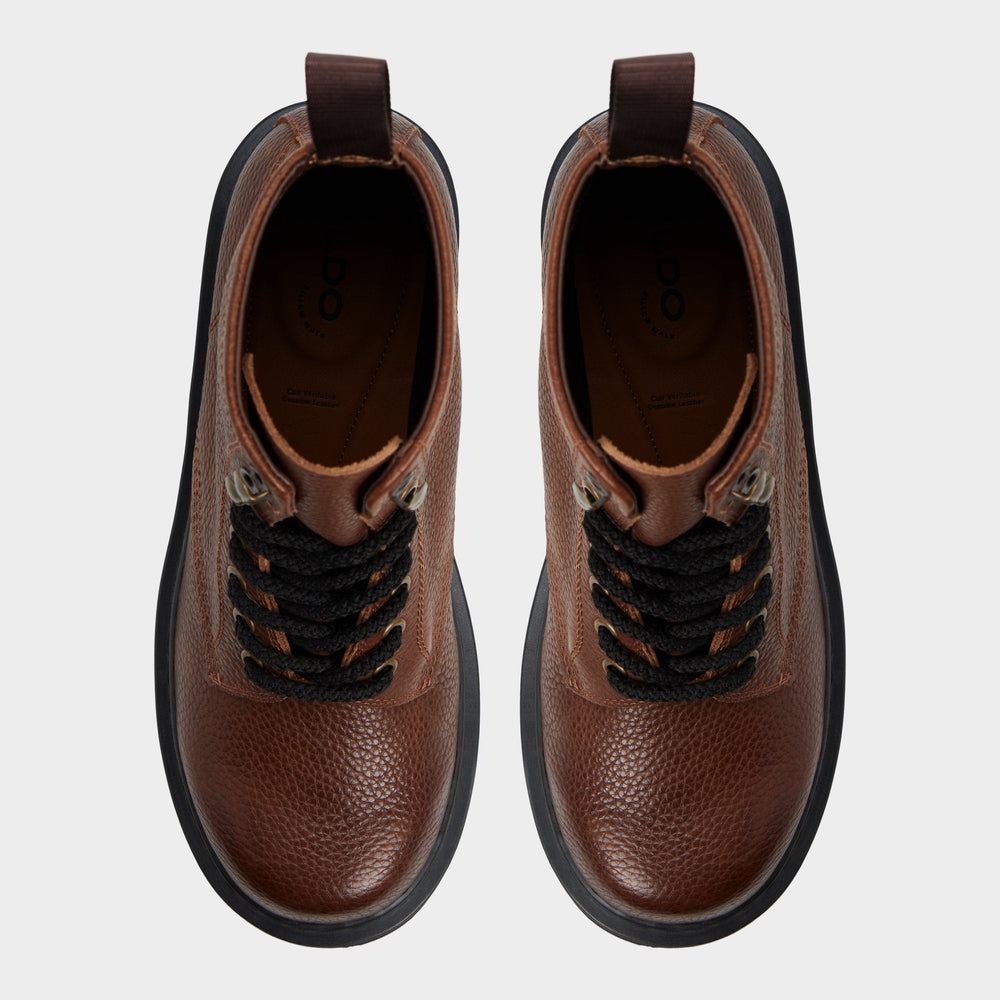 Doublezero in Dark Brown - Combat boot, Lug sole