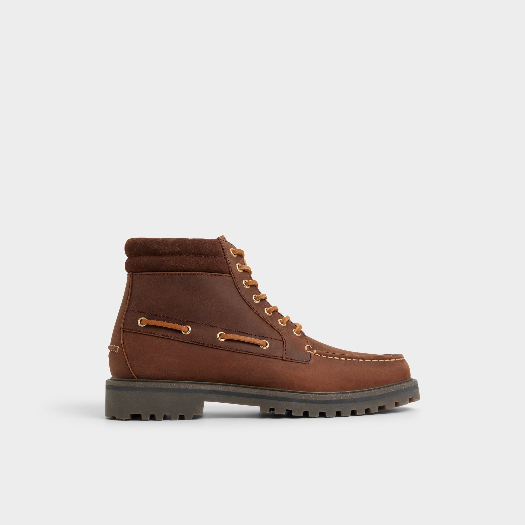 Farrell in Medium Brown - Combat boot, Lug sole