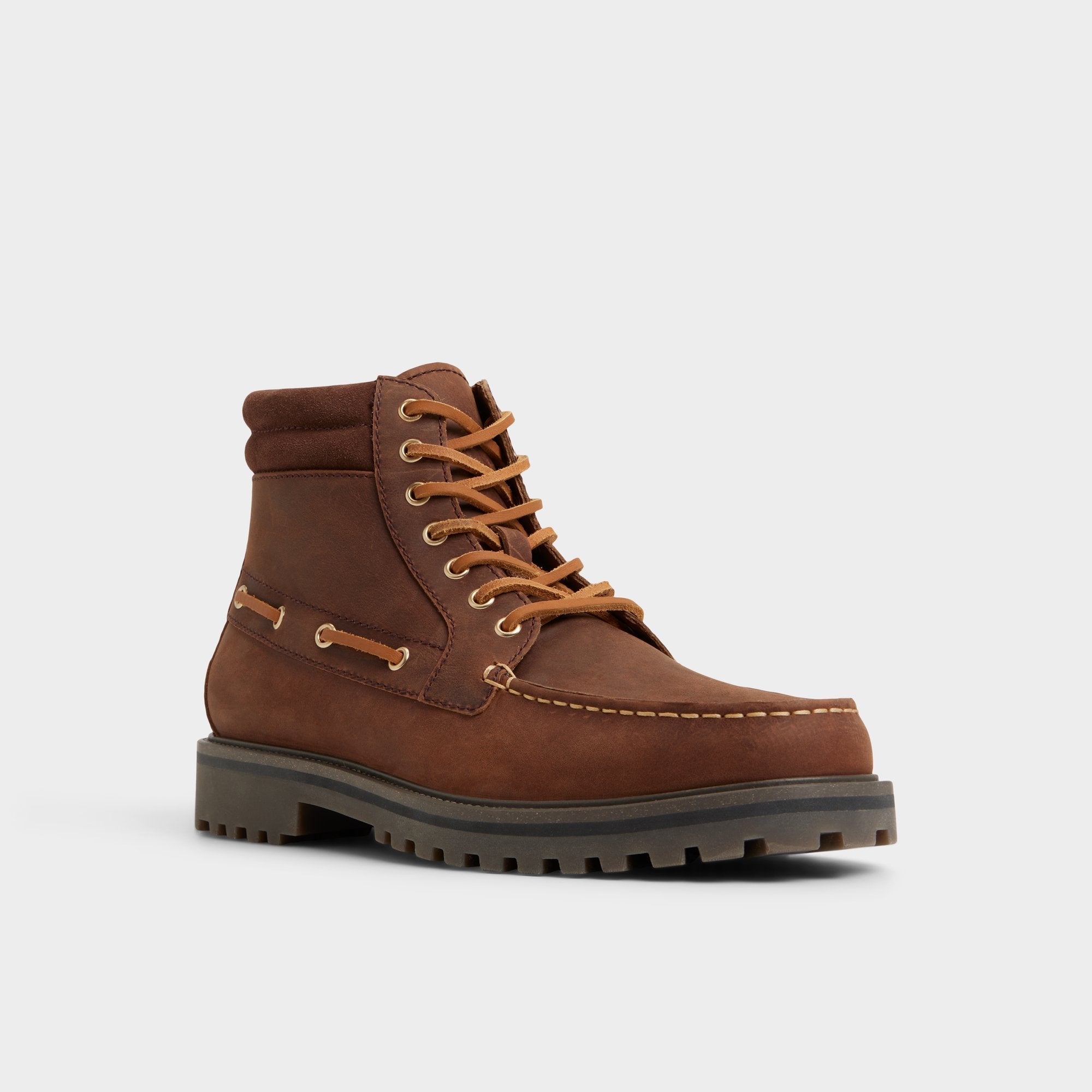 Farrell in Medium Brown - Combat boot, Lug sole