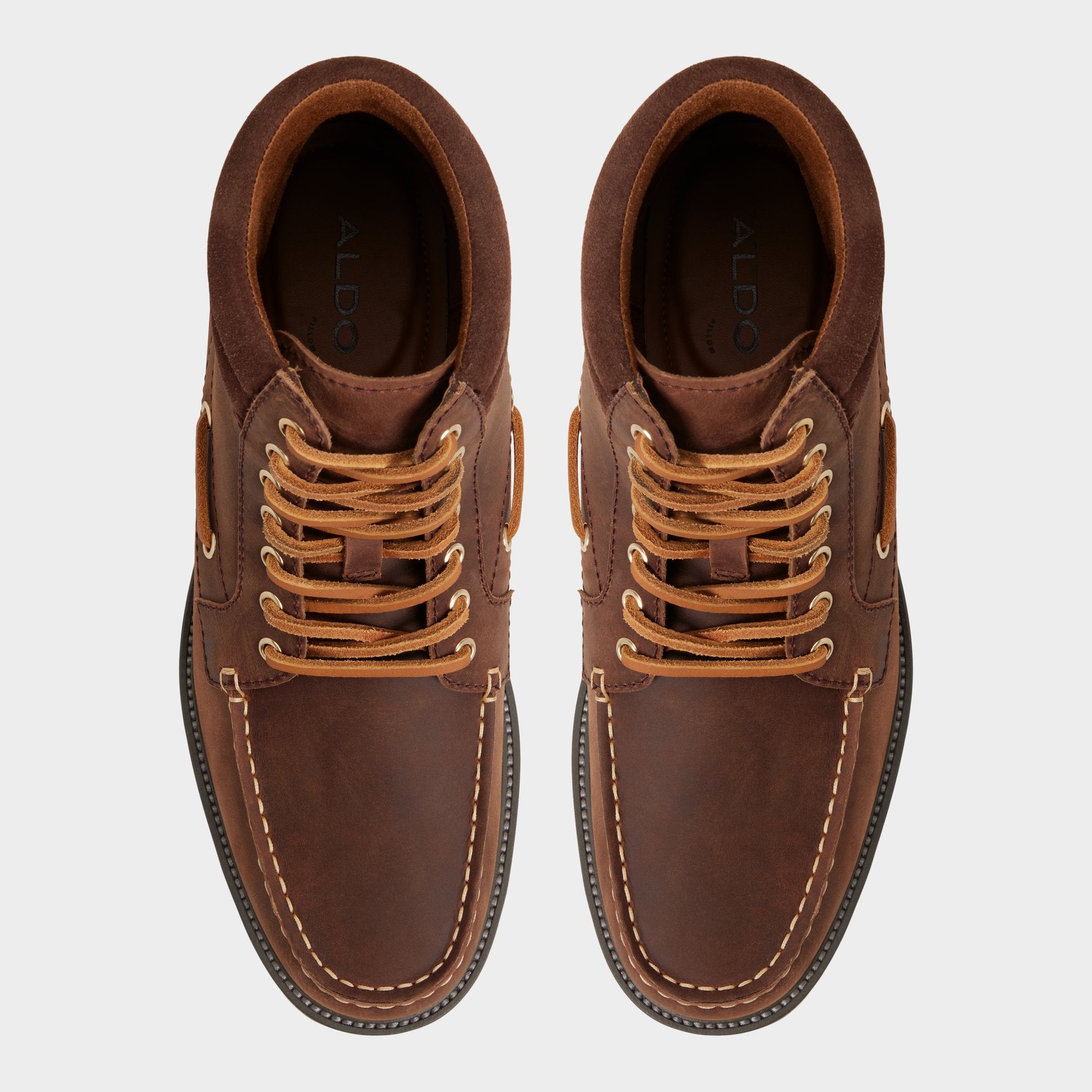 Farrell in Medium Brown - Combat boot, Lug sole