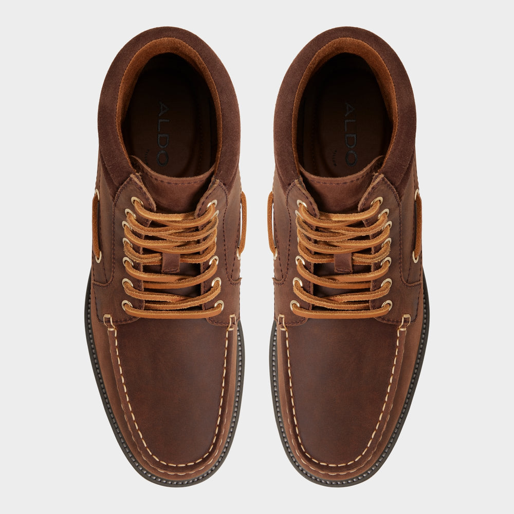 Farrell in Medium Brown - Combat boot, Lug sole